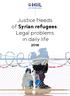 Justice Needs of Syrian refugees: Legal problems in daily life