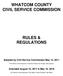 WHATCOM COUNTY CIVIL SERVICE COMMISSION RULES & REGULATIONS