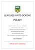 LEAGUES ANTI-DOPING POLICY