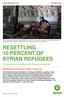 RESETTLING 10 PERCENT OF SYRIAN REFUGEES