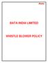 BATA INDIA LIMITED WHISTLE BLOWER POLICY