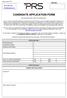 CANDIDATE APPLICATION FORM
