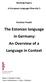 The Estonian language in Germany: An Overview of a Language in Context