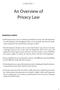 An Overview of Privacy Law
