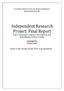 Independent Research Project: Final Report Title: Comparative analysis of Resettlement and Rehabilitation Policies in India