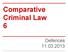 Comparative Criminal Law 6. Defences