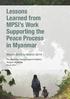 Lessons Learned from MPSI s Work Supporting the Peace Process in Myanmar March 2012 to March 2014