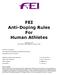 FEI Anti-Doping Rules For Human Athletes
