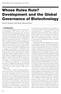 Whose Rules Rule? Development and the Global Governance of Biotechnology