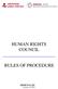 HUMAN RIGHTS COUNCIL RULES OF PROCEDURE