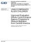 UNACCOMPANIED ALIEN CHILDREN. Improved Evaluation Efforts Could Enhance Agency Programs to Reduce Migration from Central America