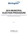 2018 MUNICIPAL ELECTION PROCEDURE