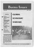 Burma Issues GLOBAL ECONOMIC WARFARE JUNE, 1995 VOL. 5 NO. 6 CONTENTS ECONOMICS. 2 GLOBAL ECONOMIC WARFARE SUPPORT
