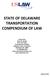 STATE OF DELAWARE TRANSPORTATION COMPENDIUM OF LAW