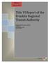 Title VI Report of the Franklin Regional Transit Authority