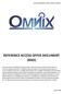REFERENCE ACCESS OFFER DOCUMENT (RAO) OMNIX S REFERENCE ACCESS OFFER DOCUMENT