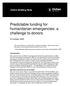 Predictable funding for humanitarian emergencies: a challenge to donors