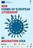 New forms of European citizenship in Migration Era - 1 -