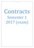 Contracts Notes. Contracts Semester (exam)