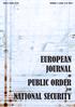 ISSN-L Volume 1, Issue 2 of 2014 EUROPEAN JOURNAL PUBLIC ORDER AND NATIONAL SECURITY