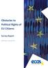 Obstacles to Political Rights of EU Citizens. Survey Report