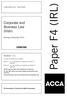 Paper F4 (IRL) Corporate and Business Law (Irish) Monday 8 December Fundamentals Level Skills Module