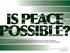 IS PEACE OSSIBLE? importance of issues