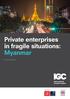 Private enterprises in fragile situations: Myanmar