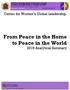 Center for Women s Global Leadership. From Peace in the Home to Peace in the World 2015 Analytical Summary