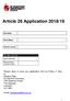 Article 26 Application 2018/19