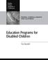 Education Programs for Disabled Children