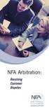 NFA Arbitration: Resolving Customer Disputes