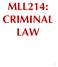 MLL214: CRIMINAL LAW