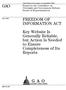 GAO FREEDOM OF INFORMATION ACT. Key Website Is Generally Reliable, but Action Is Needed to Ensure Completeness of Its Reports