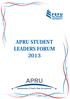 APRU STUDENT LEADERS FORUM 2013