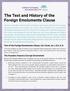 The Text and History of the Foreign Emoluments Clause