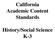 California Academic Content Standards. History/Social Science K-3