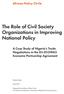 The Role of Civil Society Organizations in Improving National Policy
