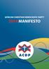 AFRICAN CHRISTIAN DEMOCRATIC PARTY 2014 MANIFESTO