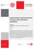 Implementing the integrated approach: Investing in other international organisations