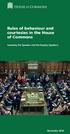 Rules of behaviour and courtesies in the House of Commons