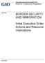 BORDER SECURITY AND IMMIGRATION. Initial Executive Order Actions and Resource Implications