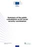Summary of the public consultation on EU social security coordination