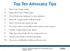 Top Ten Advocacy Tips