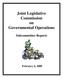 Joint Legislative Commission on Governmental Operations. Subcommittee Reports