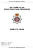 WILTSHIRE POLICE FORCE POLICY AND PROCEDURE