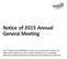 Notice of 2015 Annual General Meeting