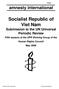 Socialist Republic of Viet Nam Submission to the UN Universal Periodic Review