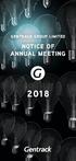 GENTRACK GROUP LIMITED NOTICE OF ANNUAL MEETING