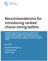 Recommendations for introducing ranked choice voting ballots